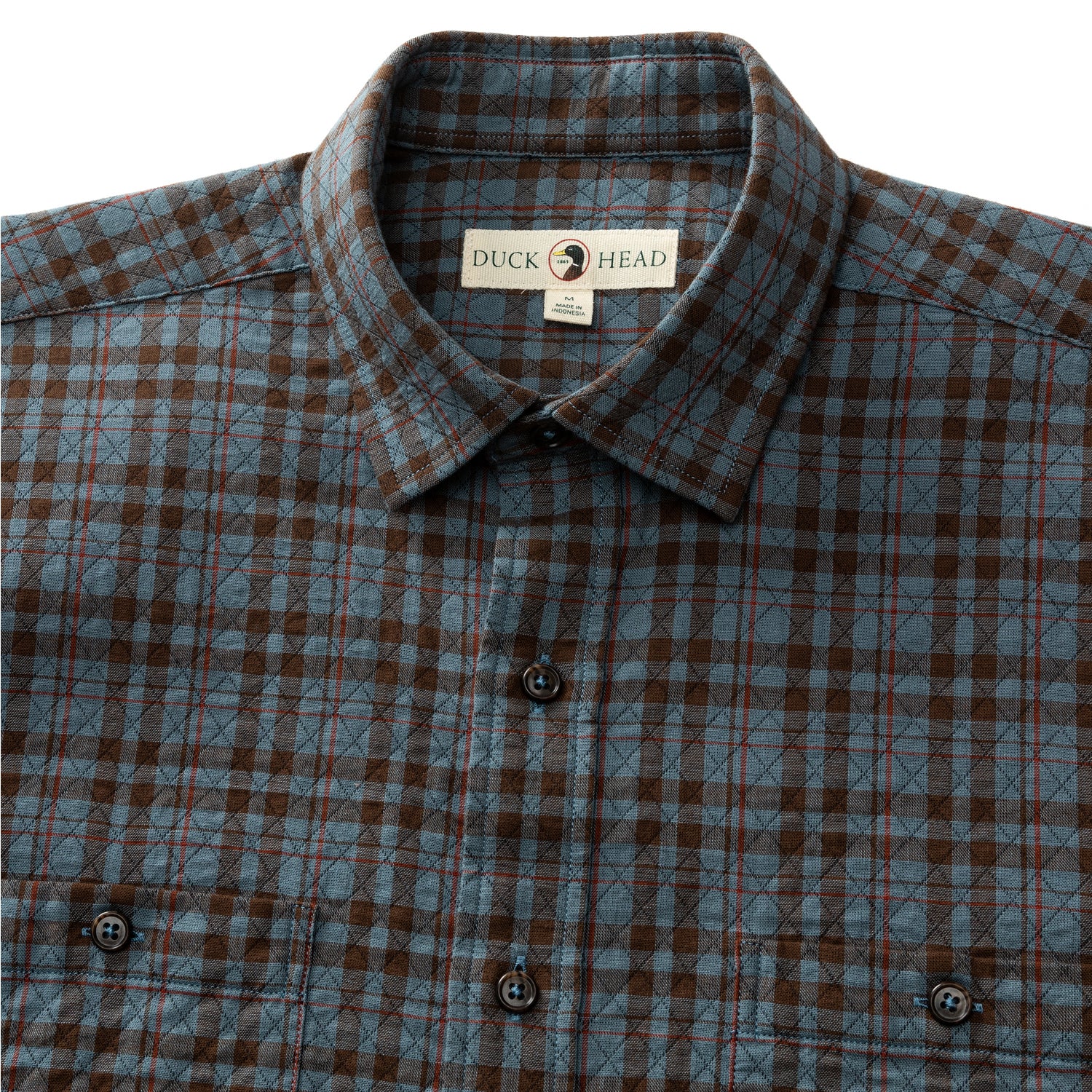 Freemont Double Brushed Flannel Shirt in Green and Brown Check by