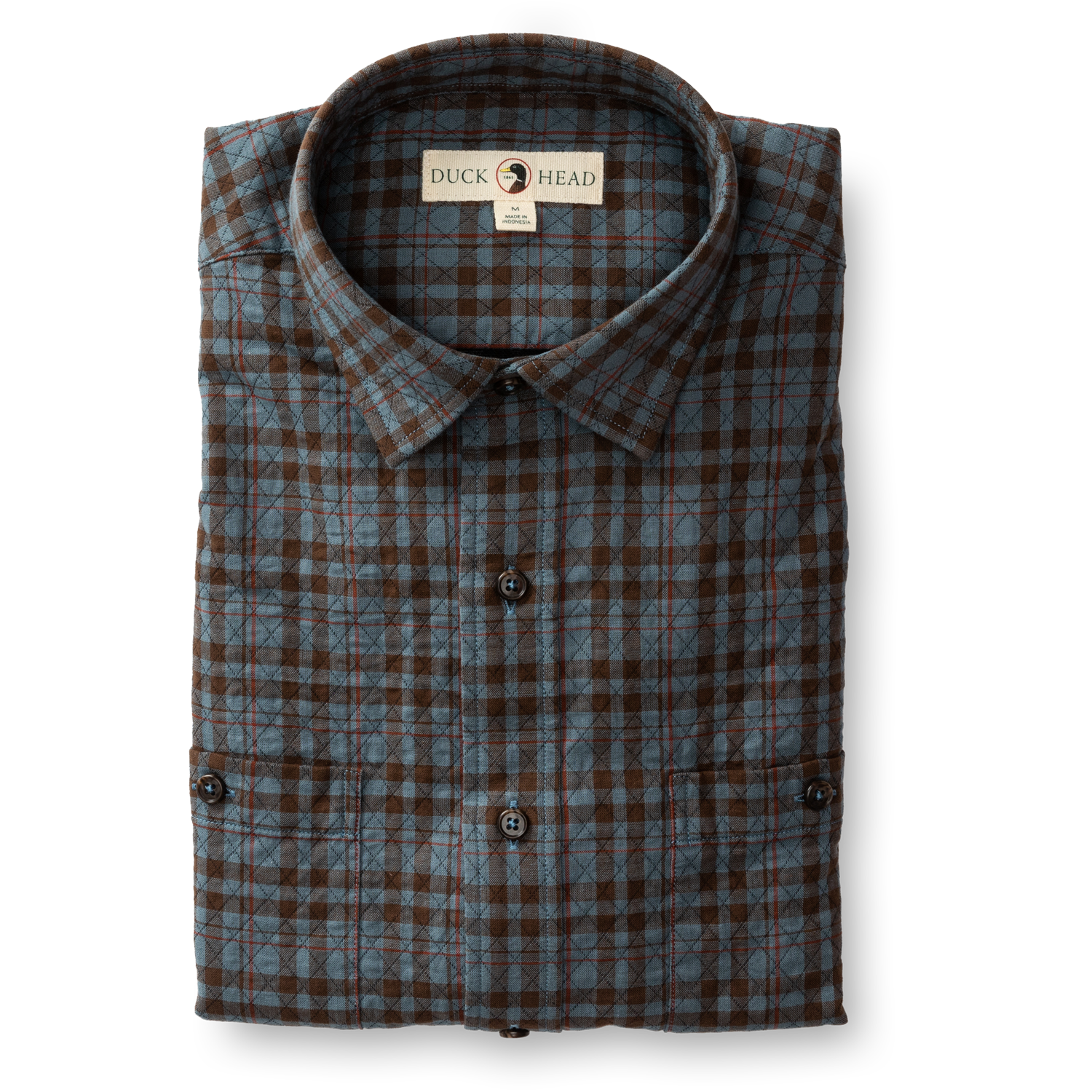 Freemont Double Brushed Flannel Shirt in Green and Brown Check by