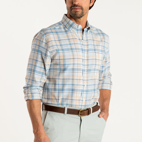 Kinston Plaid Linen Cotton Oxford Sport Shirt