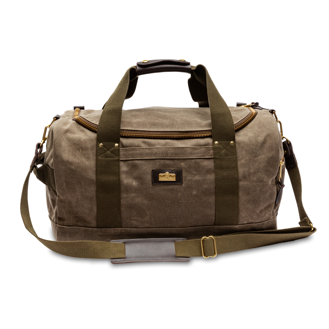 Large waxed canvas duffle bag on sale