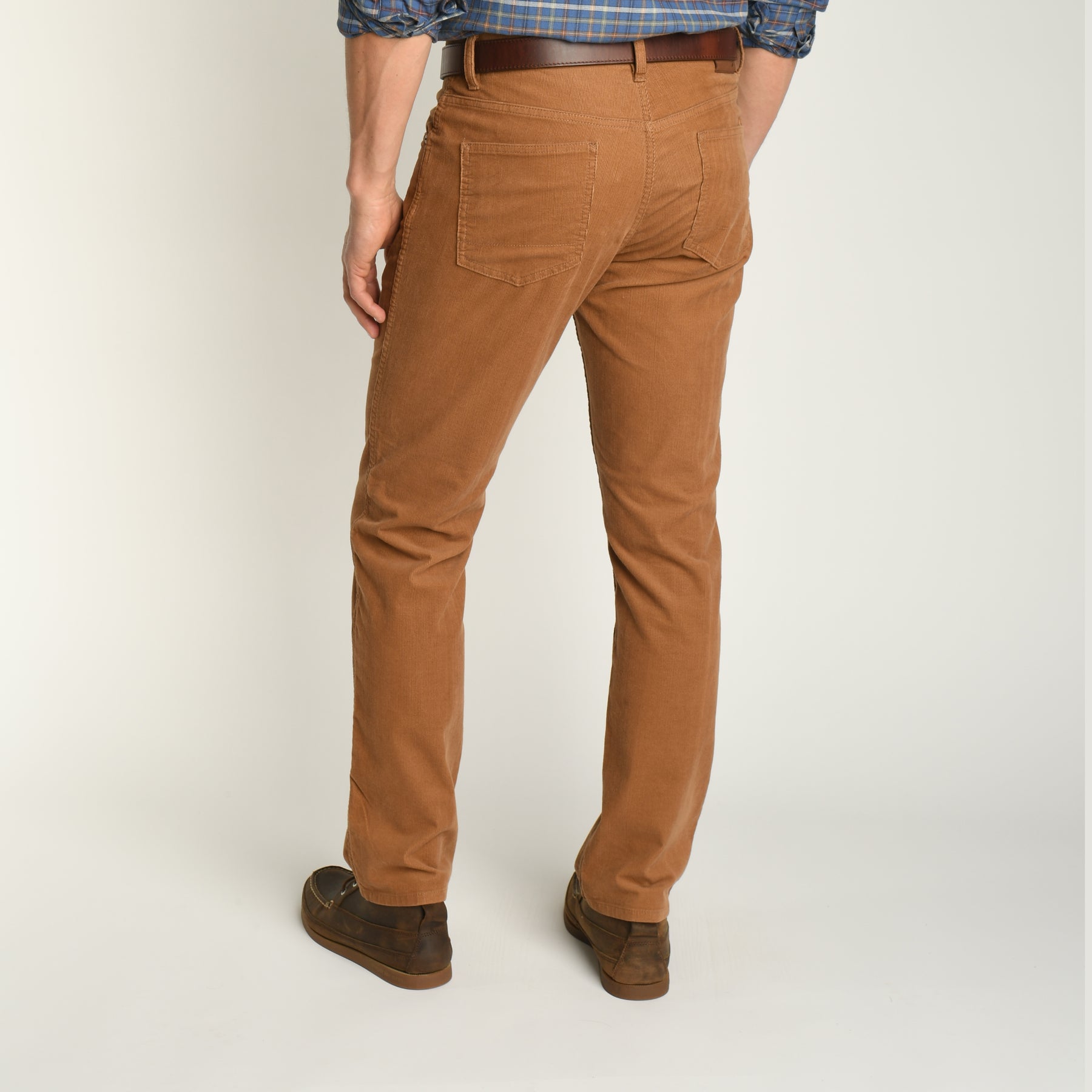 Men's Tan Brown 10 Wale Corduroy Slim Trousers | 40 Colori